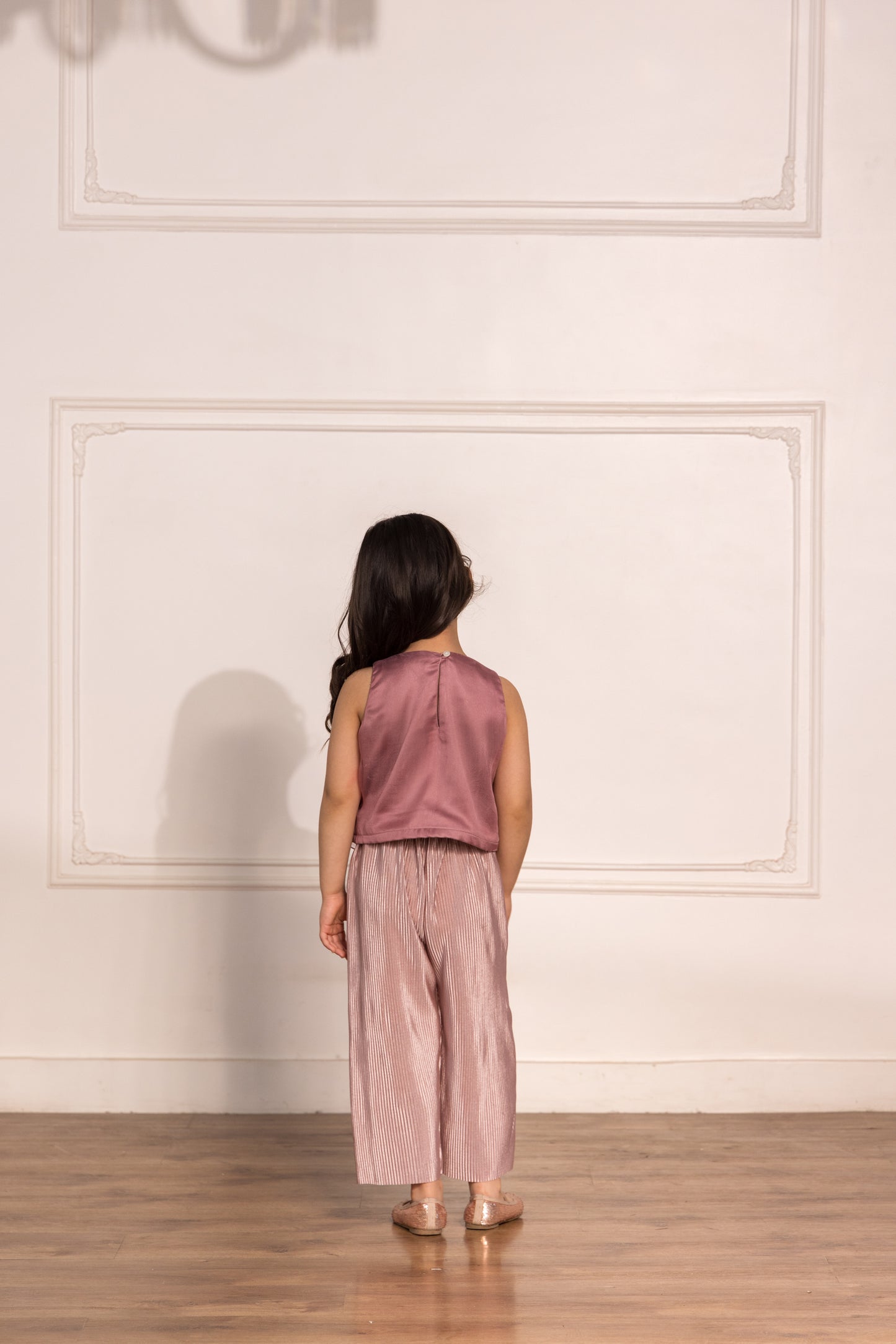 Pleated Culotte Pants- Pink