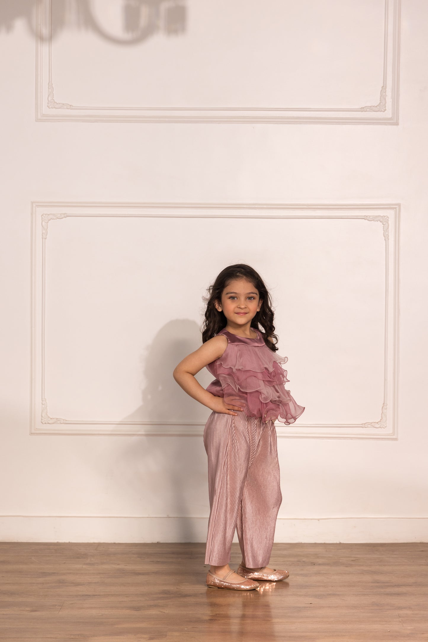Pleated Culotte Pants- Pink