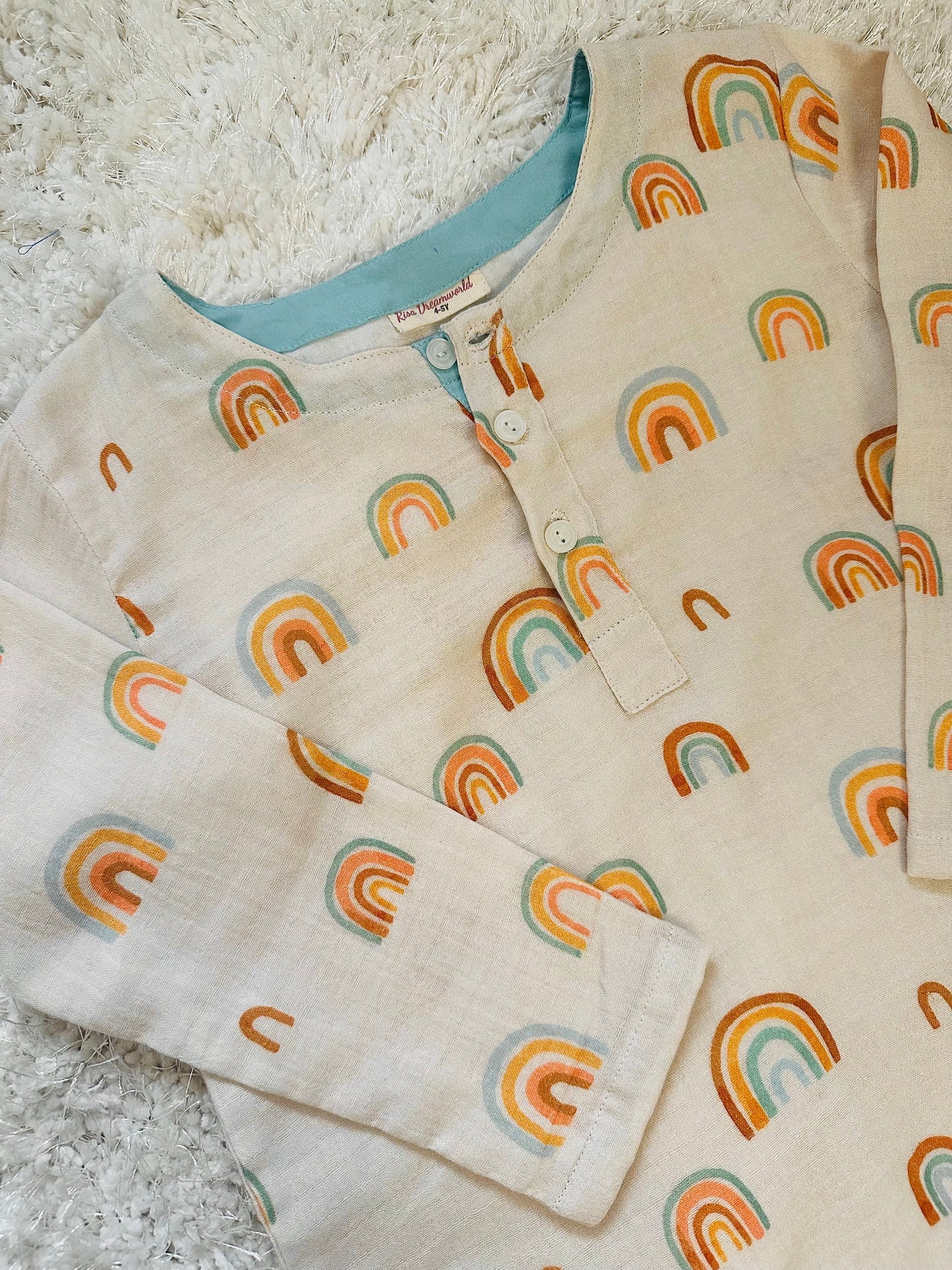 Boho Rainbow Loungewear Set For Boy With a Matching Dino RISA DREAMWORLD