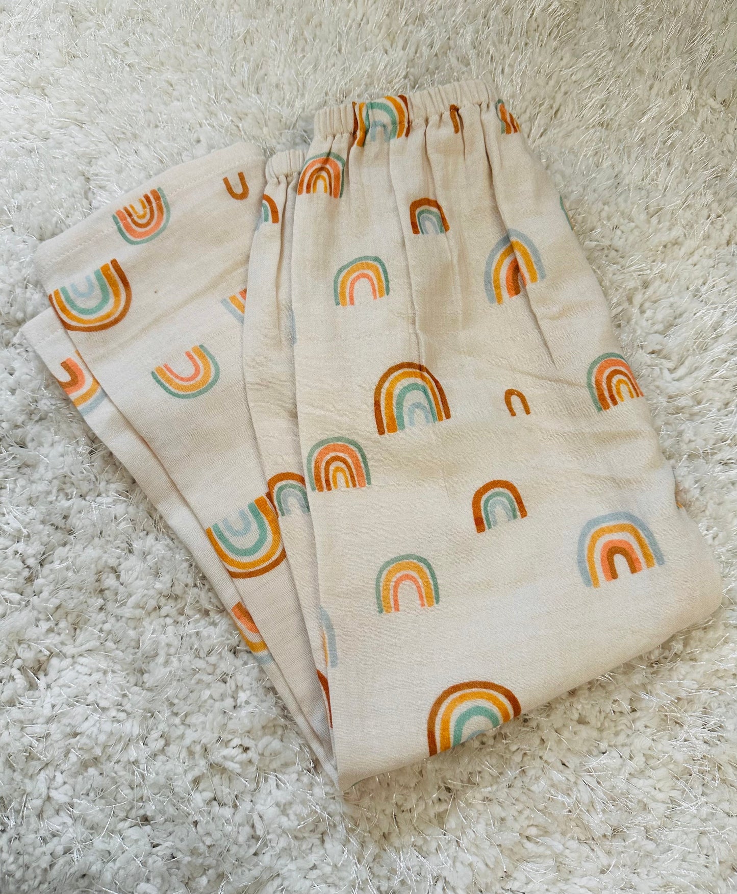 Boho Rainbow Loungewear Set For Boy With a Matching Dino RISA DREAMWORLD