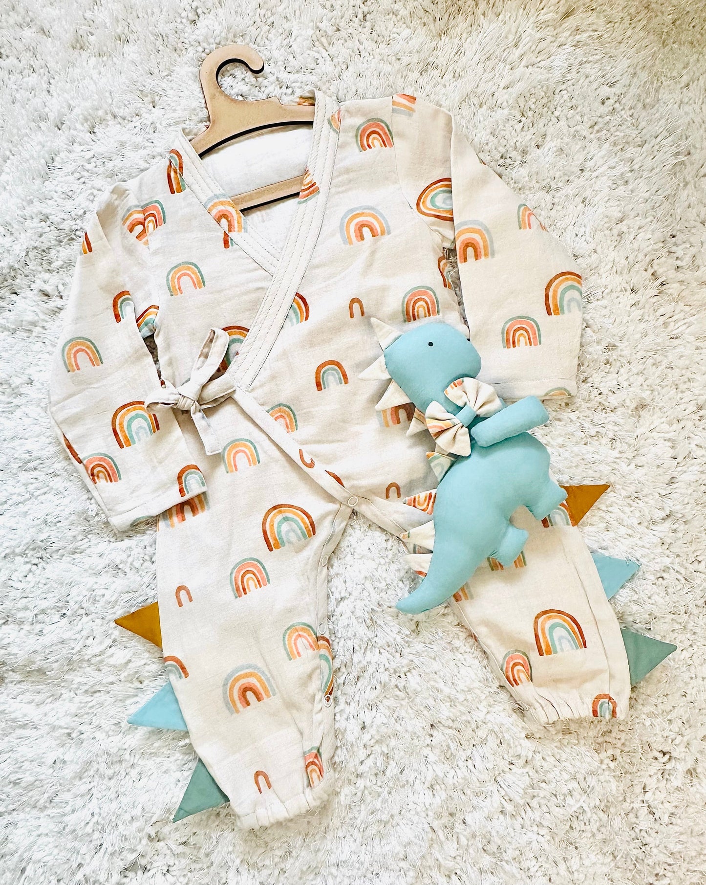 Boho Rainbow Romper With Dino RISA DREAMWORLD