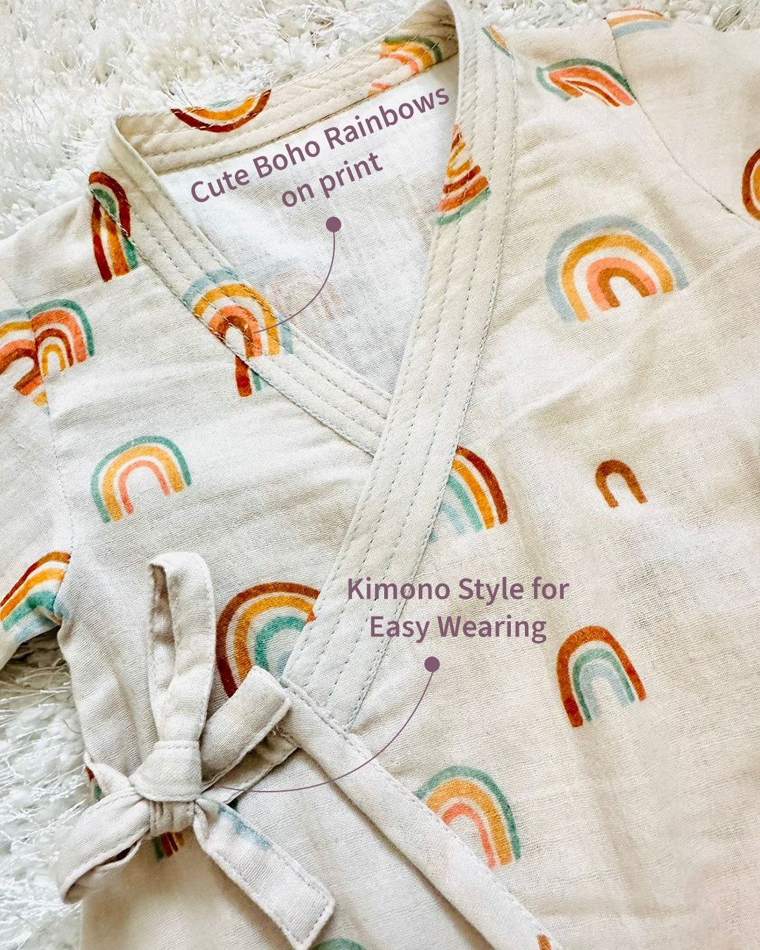 Boho Rainbow Romper With Dino RISA DREAMWORLD