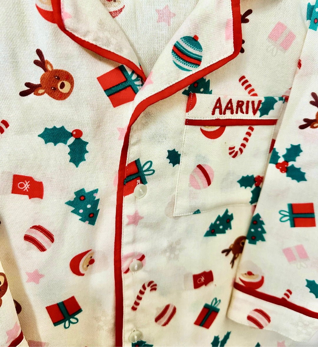 Ivory Christmas Night Suit