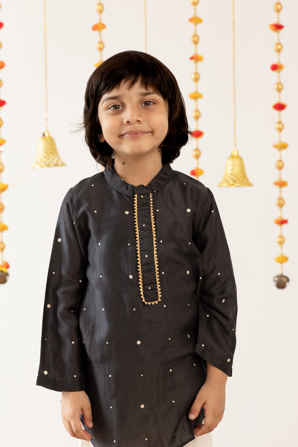 Black & Gold Kurta Set