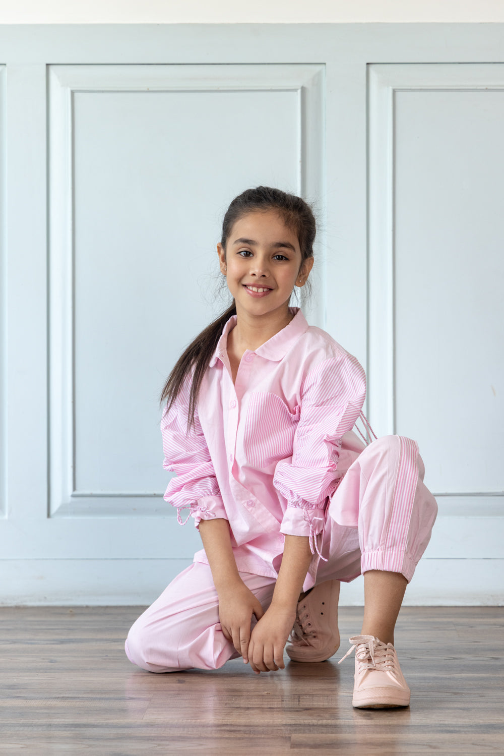 Oversized Pink Shirt With Relaxed Jogger Style Trouser