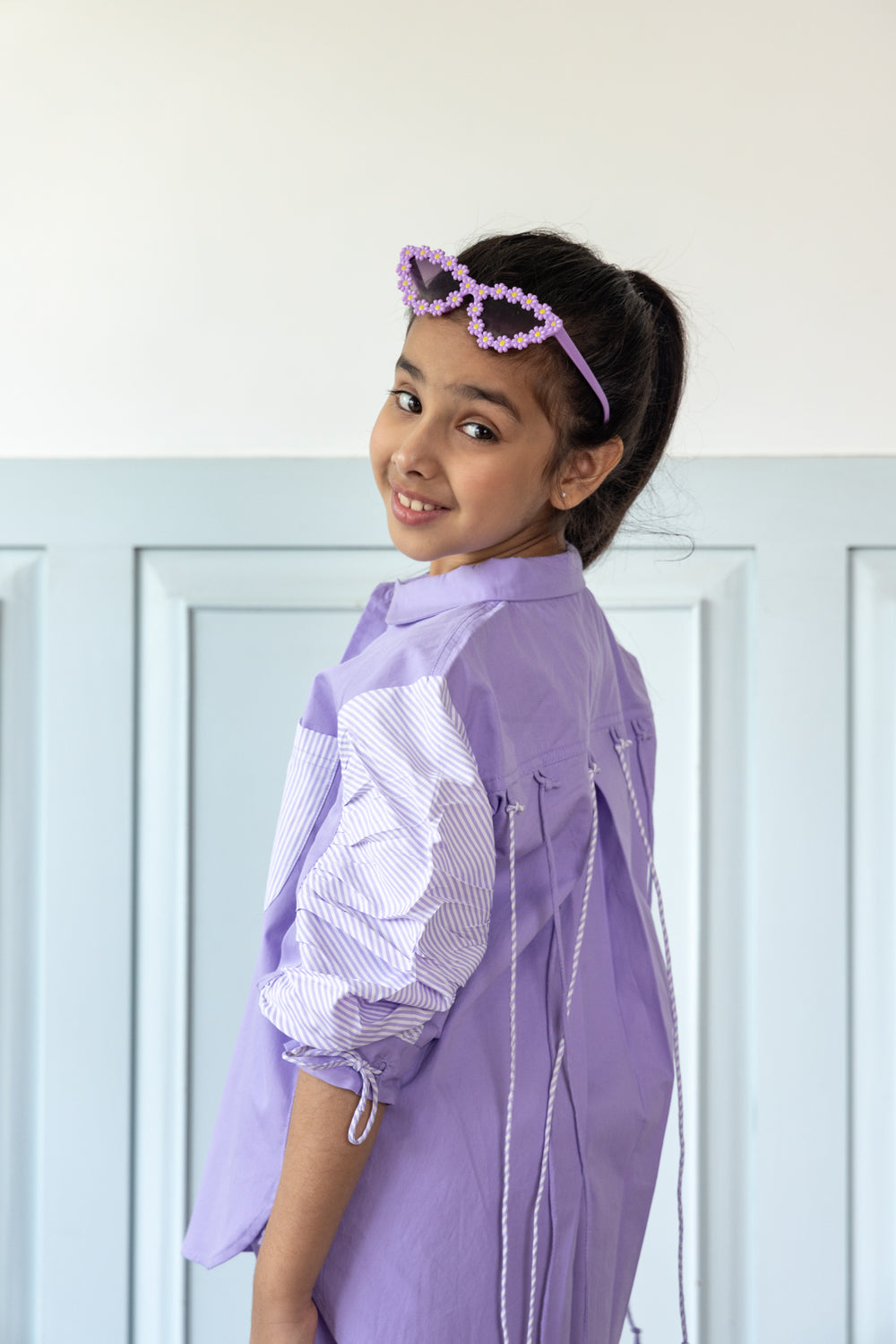 Oversized Lavender Shirt With Relaxed Jogger Style Trouser