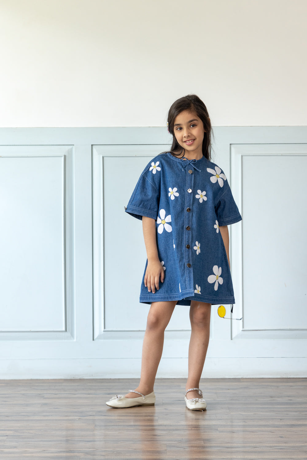 Daisy Embroidered Denim Dress