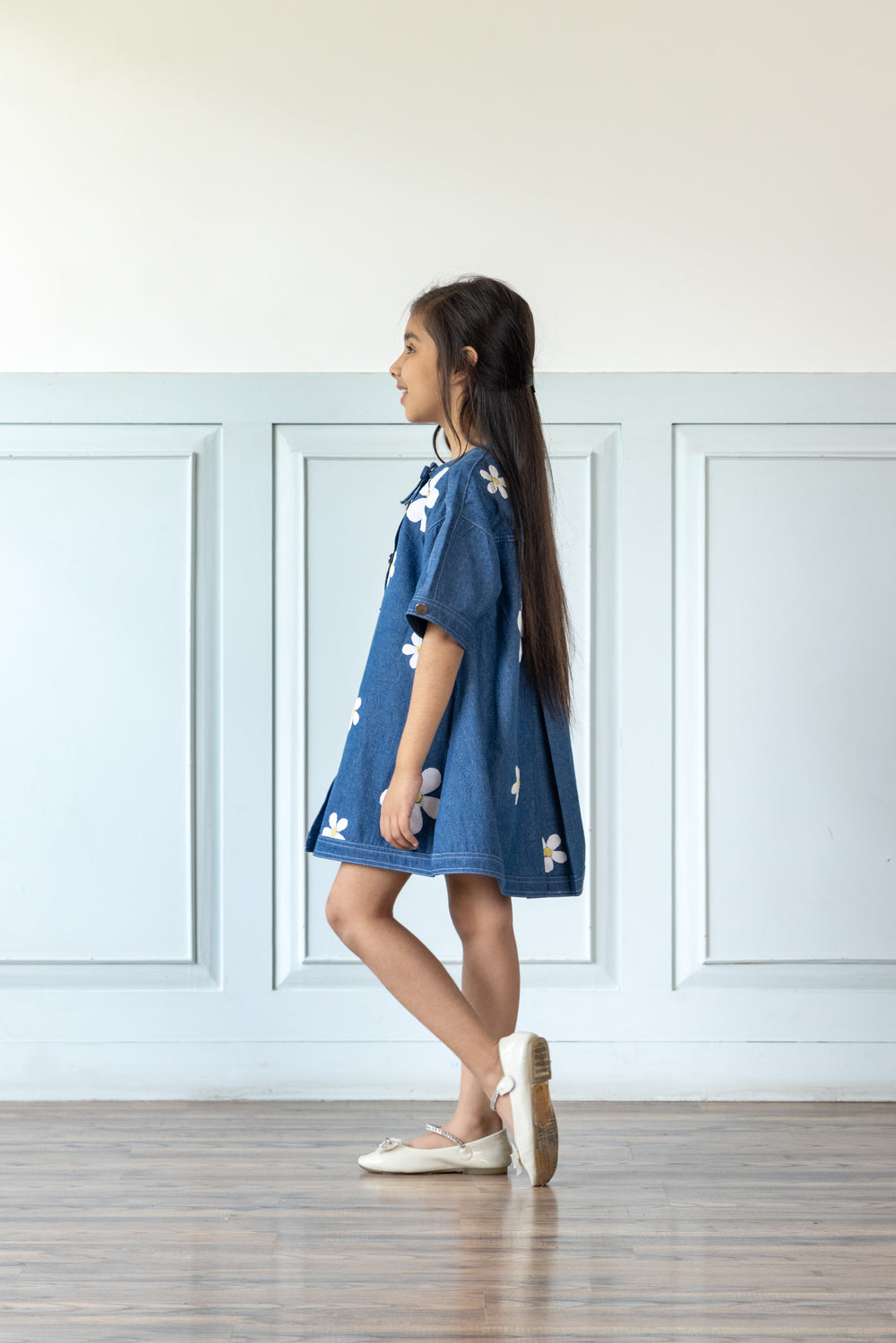 Daisy Embroidered Denim Dress