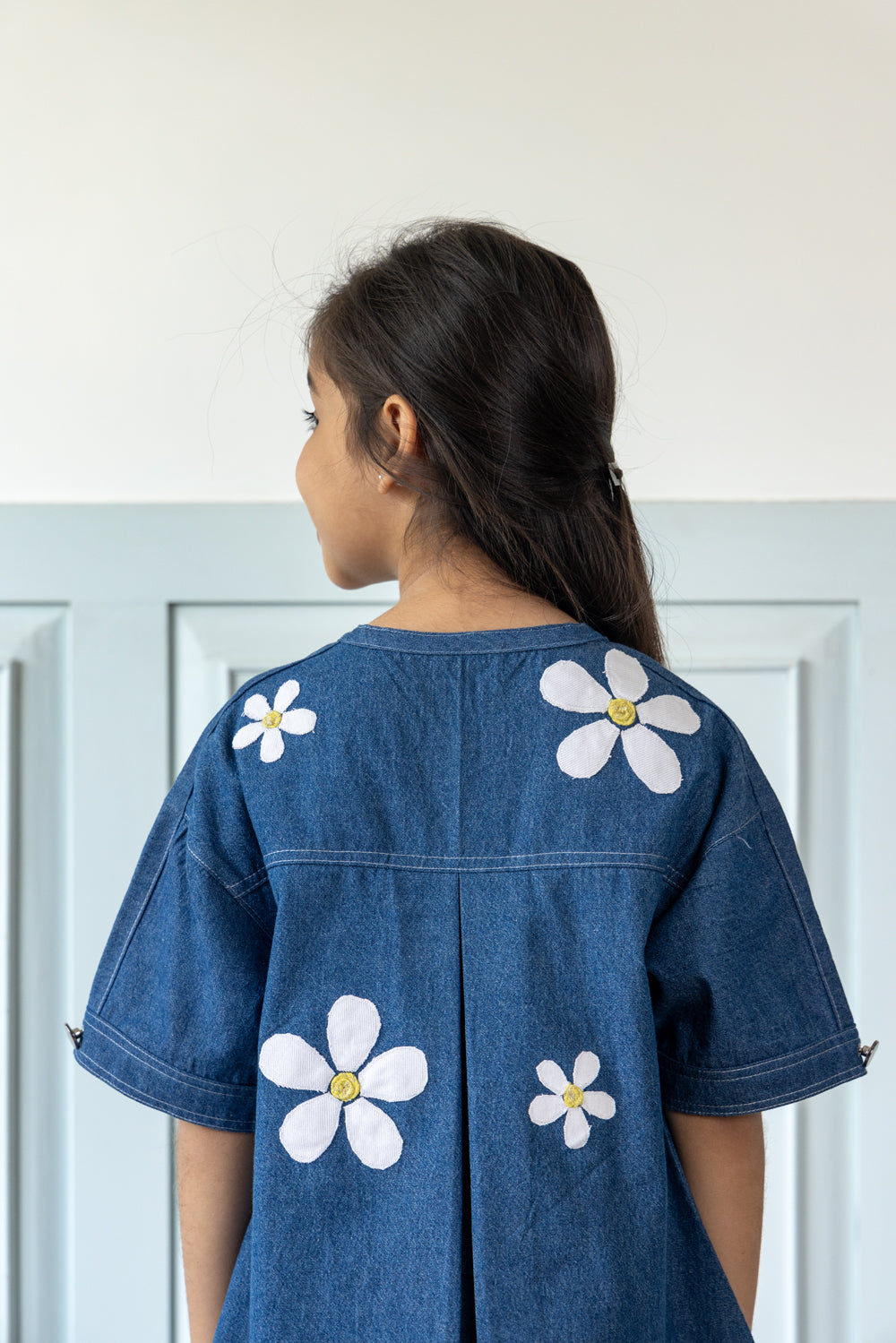 Daisy Embroidered Denim Dress