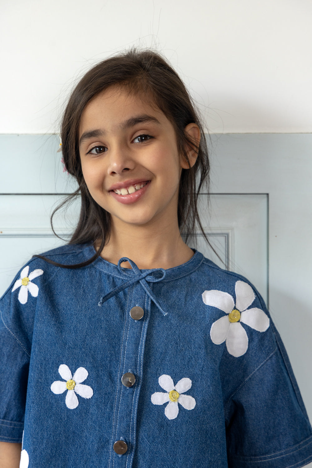 Daisy Embroidered Denim Dress