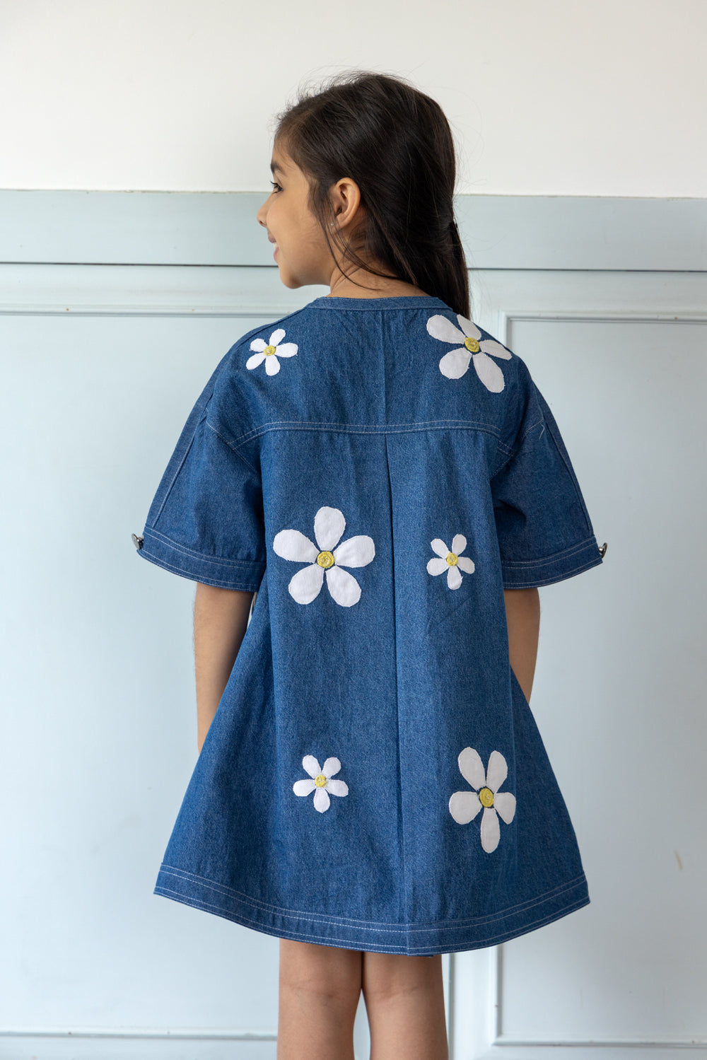 Daisy Embroidered Denim Dress