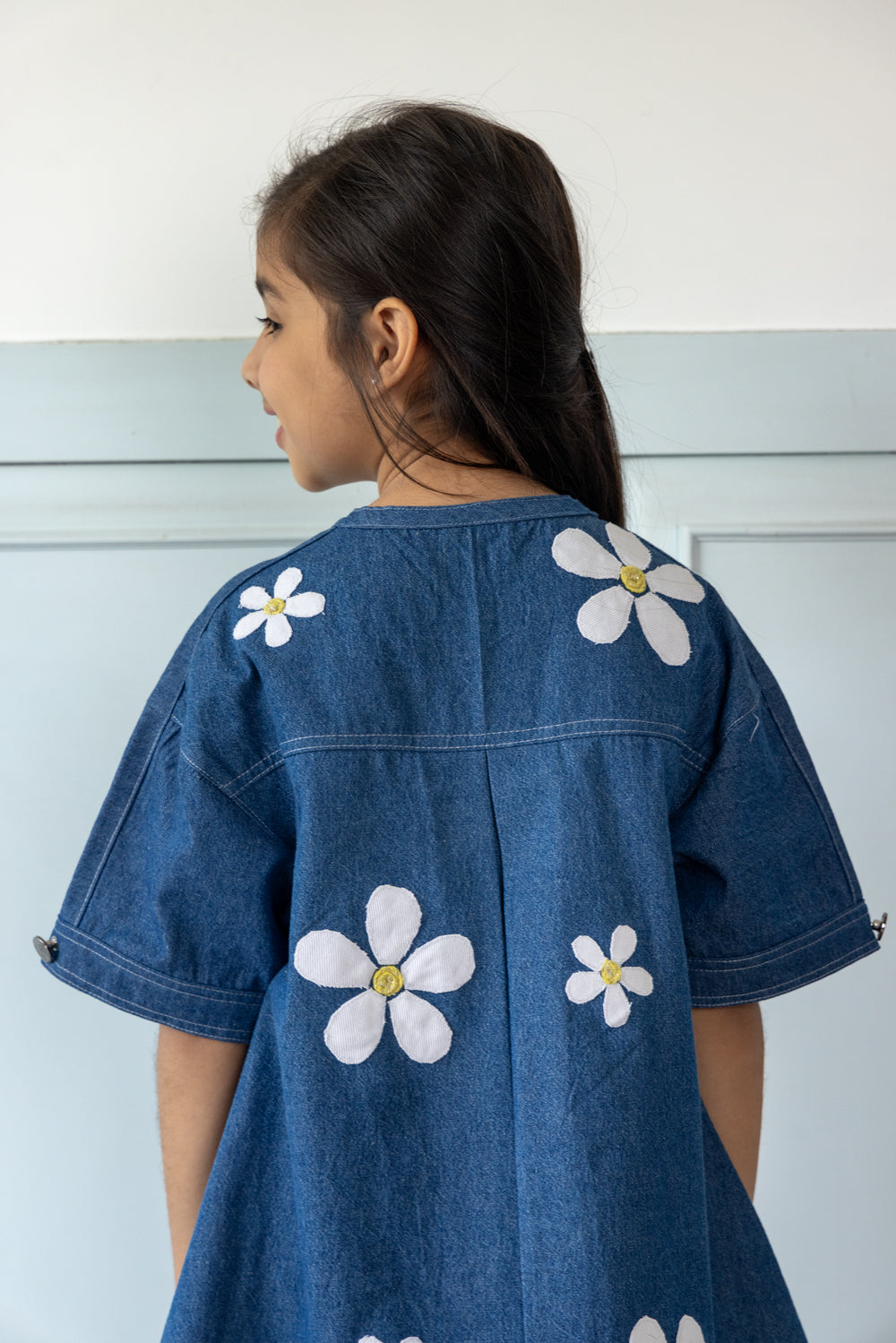 Daisy Embroidered Denim Dress