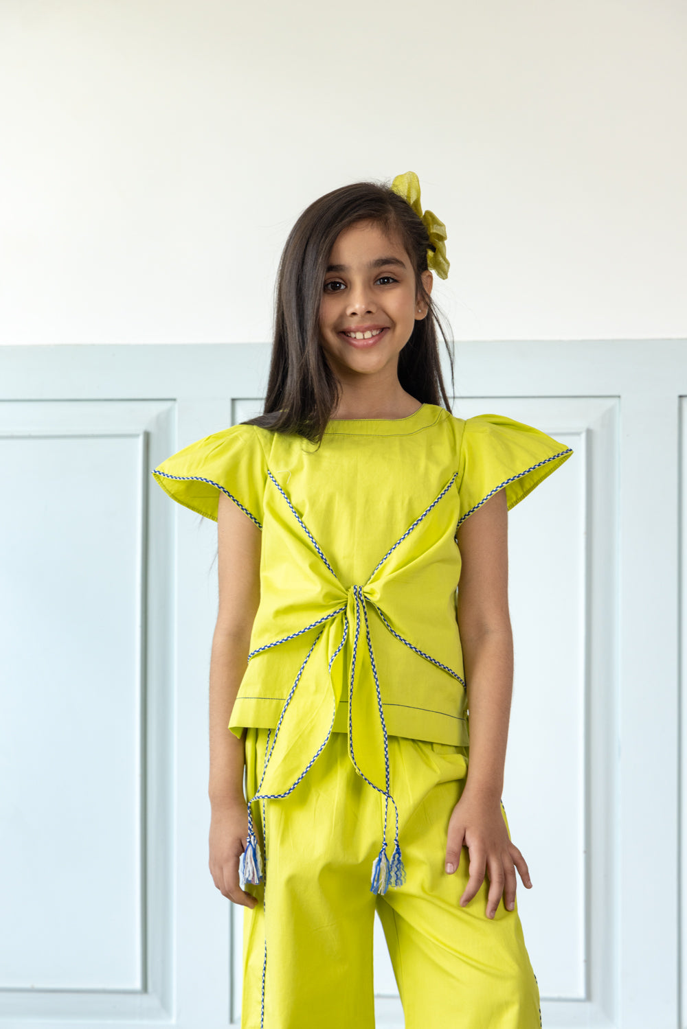 Knotted Bow Top With Culottes