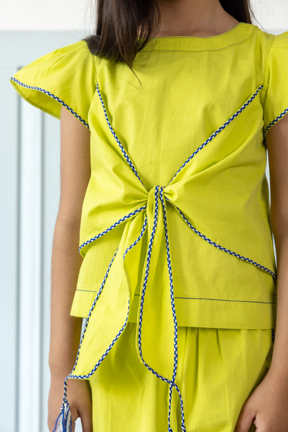 Knotted Bow Top With Culottes