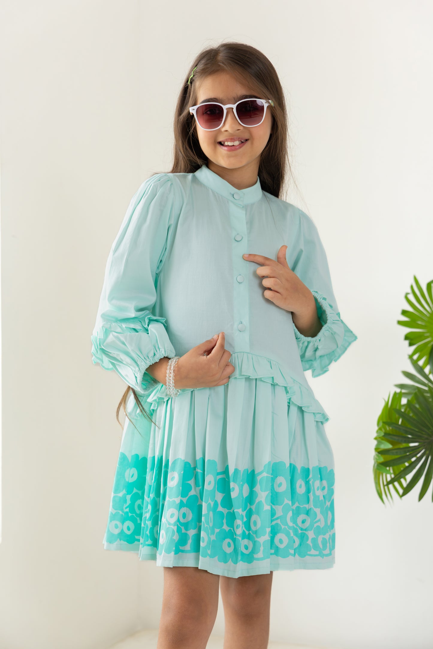 Sea Blue Flared Dress