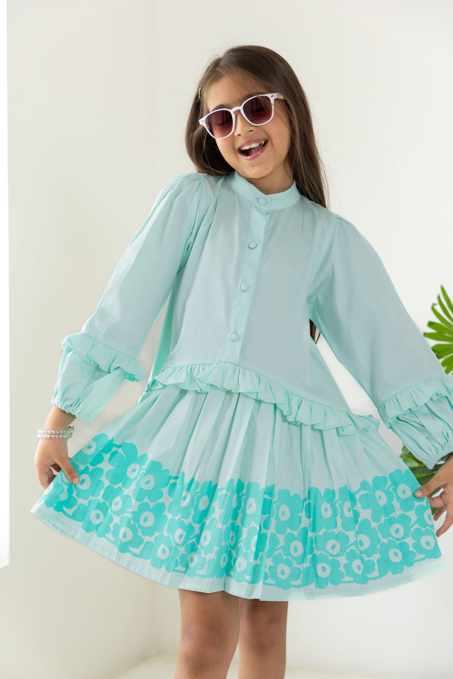 Sea Blue Flared Dress