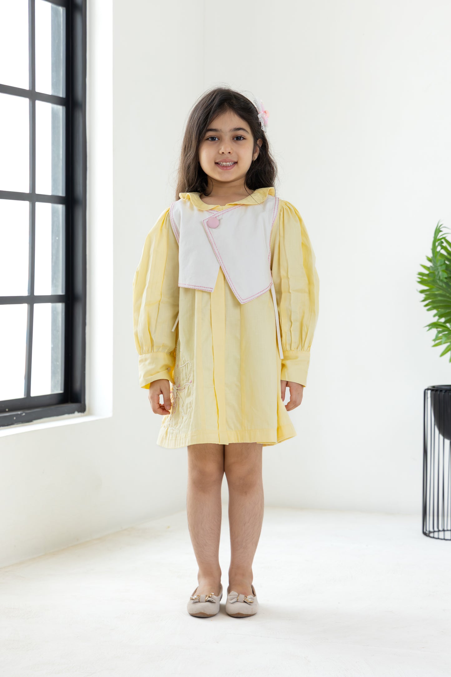 Butter Yellow Waistcoat Dress