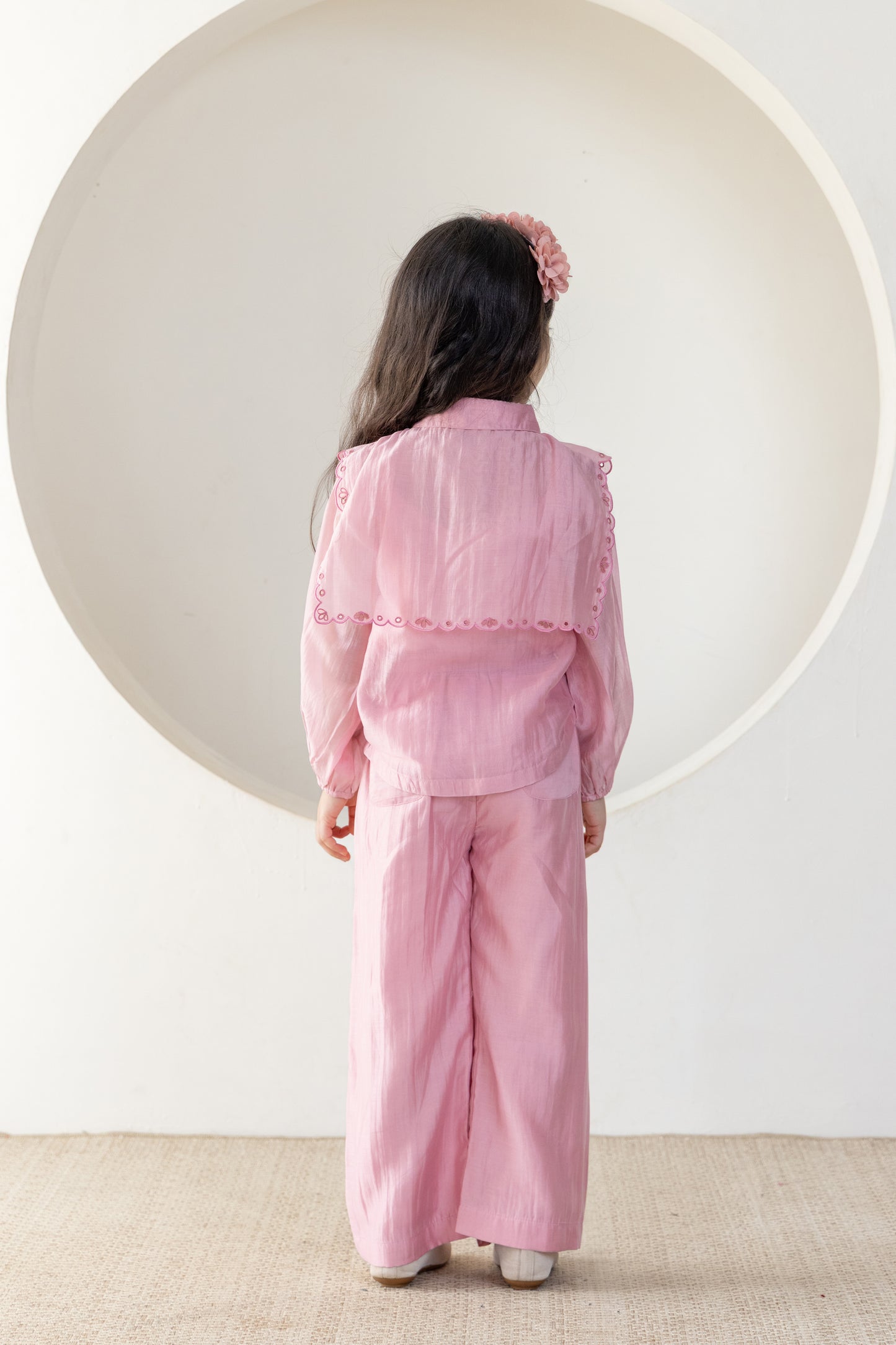 Blush Pink Scalloped Embroidered Coord Set