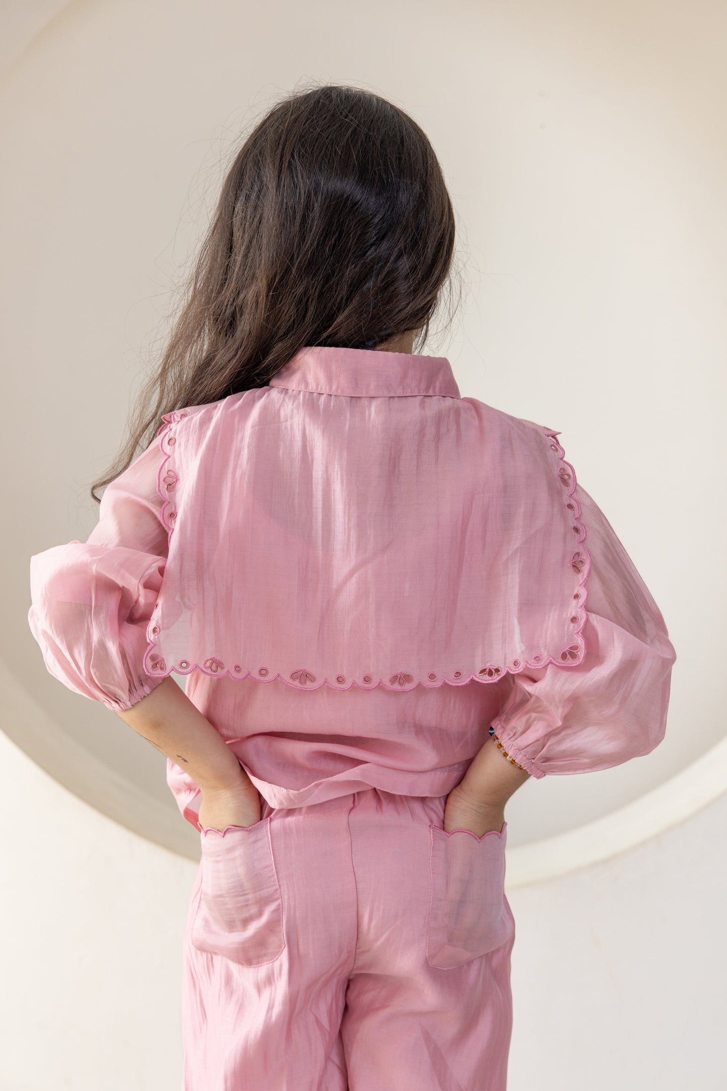 Blush Pink Scalloped Embroidered Coord Set