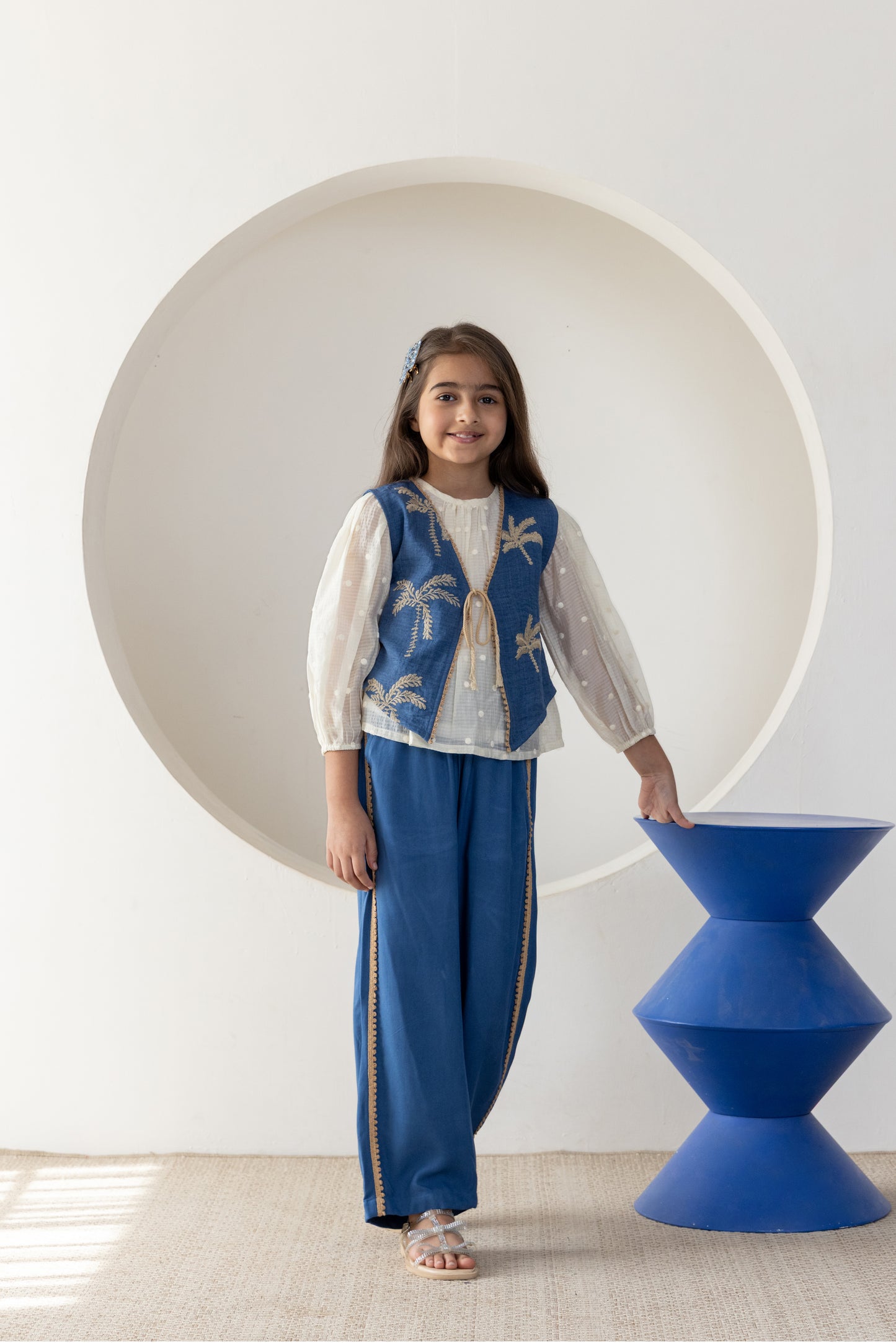 Blue Palms Waistcoat Co-ord Set