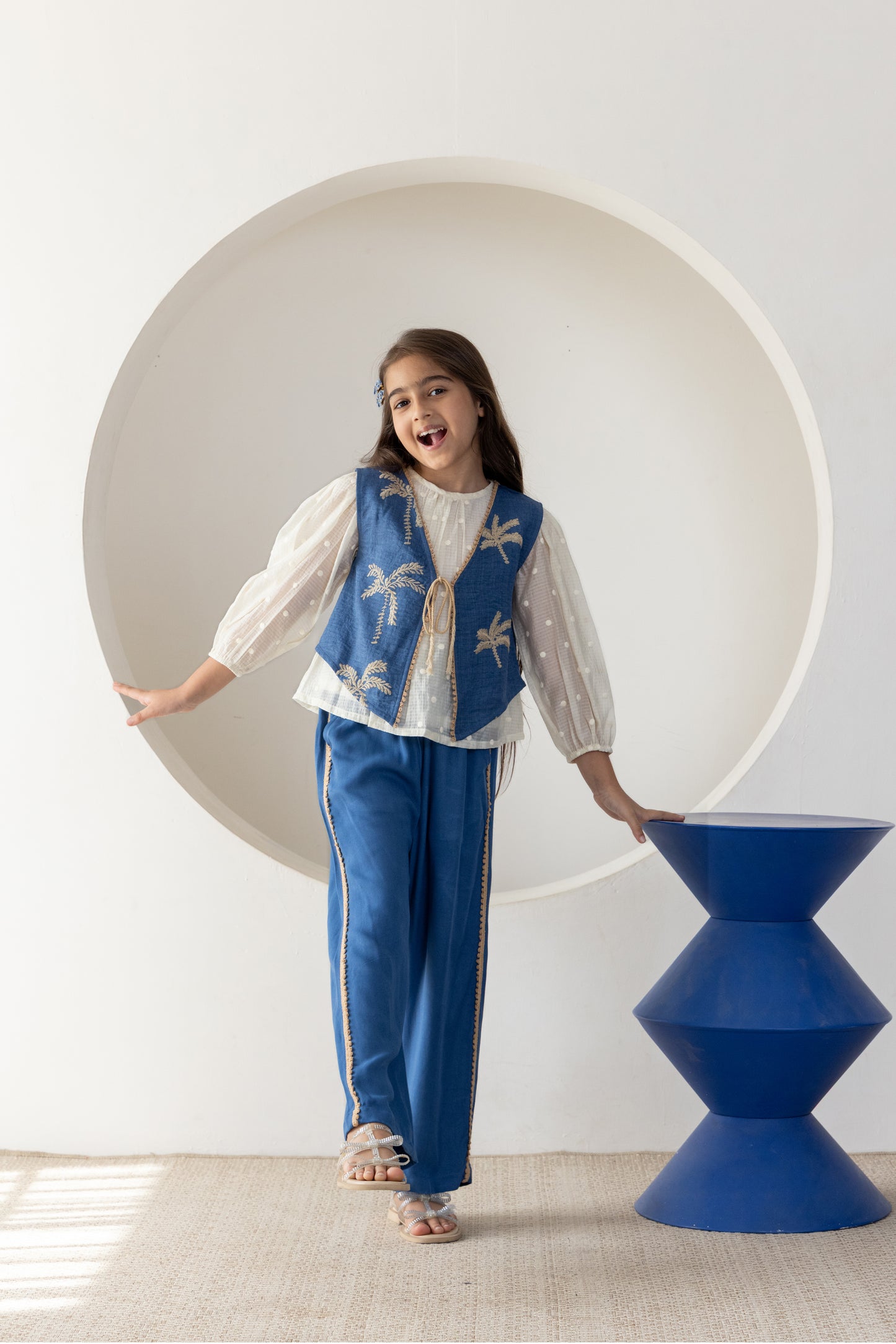 Blue Palms Waistcoat Co-ord Set