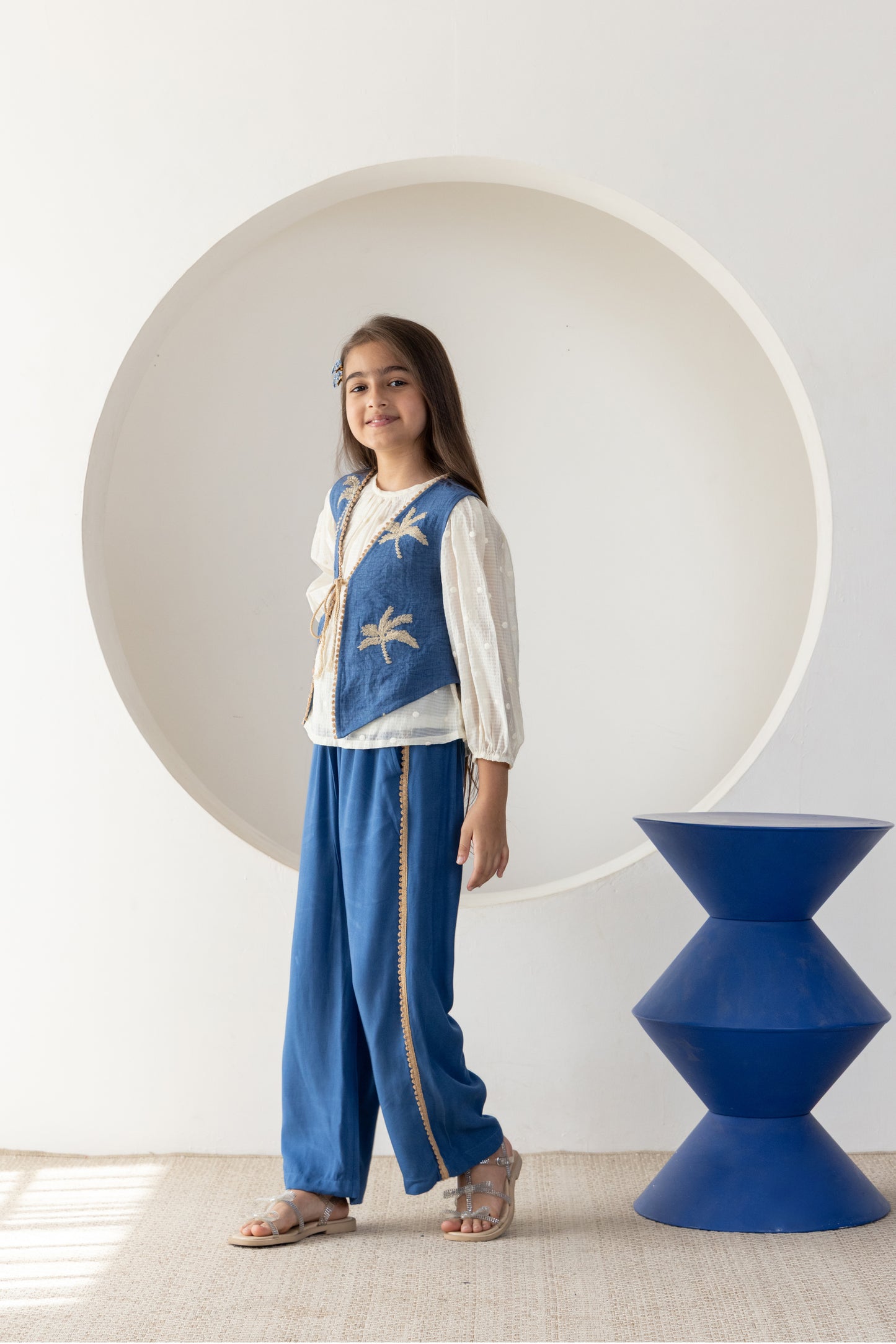 Blue Palms Waistcoat Co-ord Set