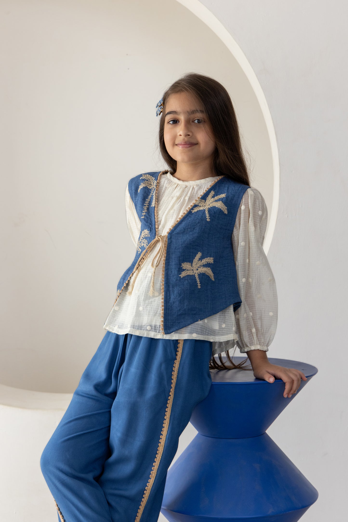 Blue Palms Waistcoat Co-ord Set
