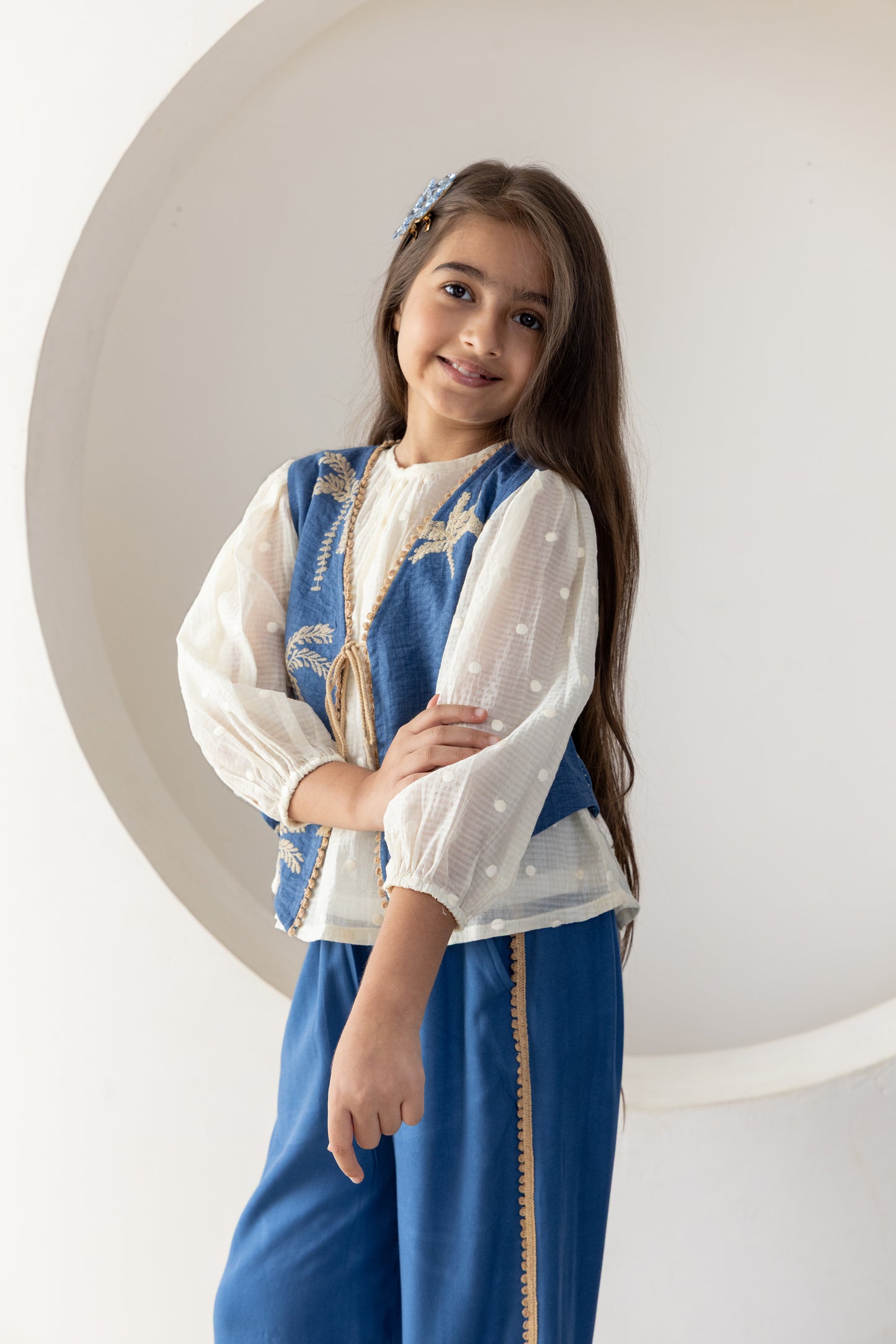 Blue Palms Waistcoat Co-ord Set