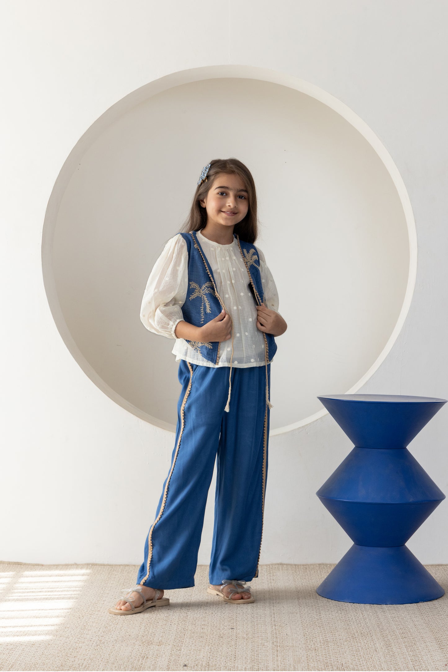 Blue Palms Waistcoat Co-ord Set