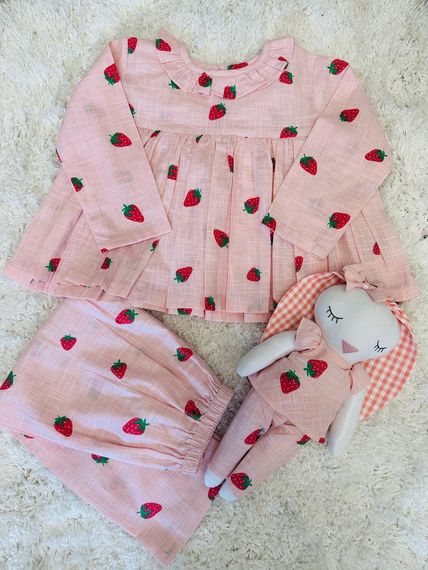 The ‘Berry Special’ Loungewear Set With Matching Bunny Doll