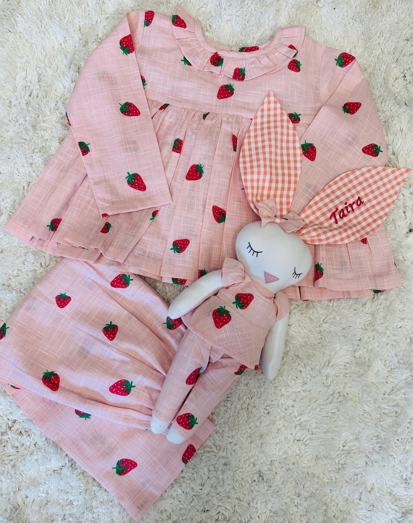 The ‘Berry Special’ Loungewear Set With Matching Bunny Doll