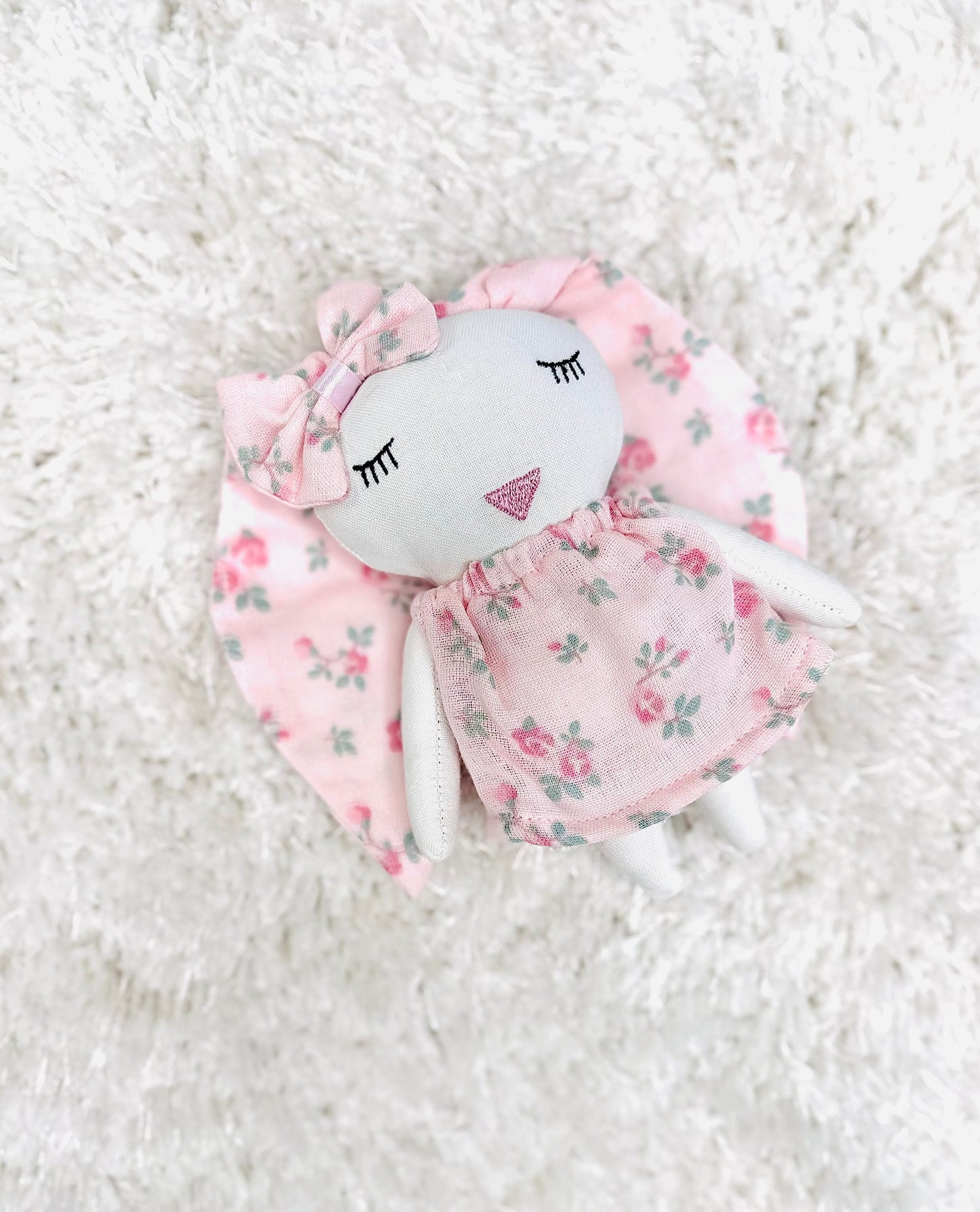 Pink Rose Loungewear Set With Matching Bunny Doll - RISA DREAMWORLD