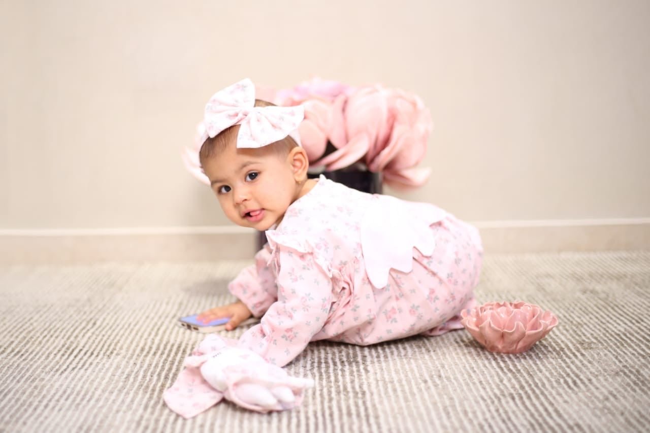 Pink Rose Romper Set With Mimi Bunny Doll - RISA DREAMWORLD