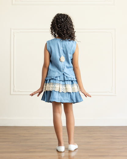 Tencel Denim Crochet- Top