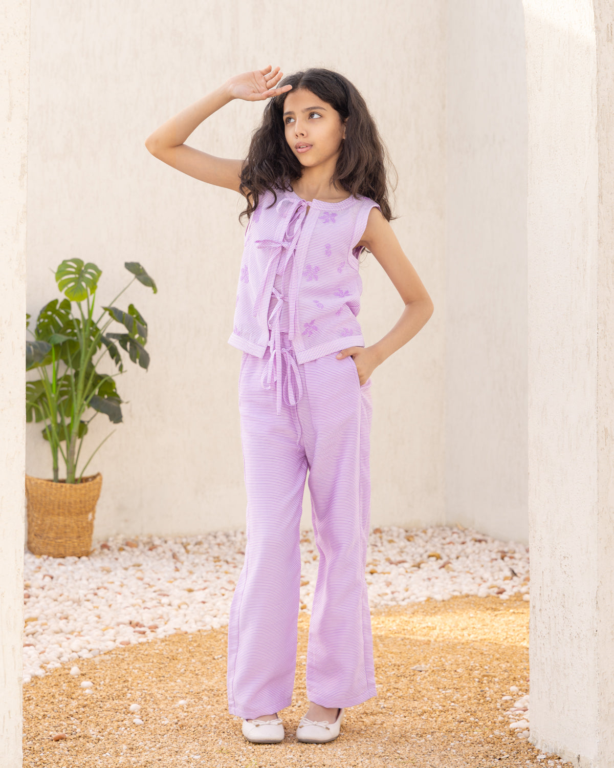Lavender Tatami Embroidery-Top