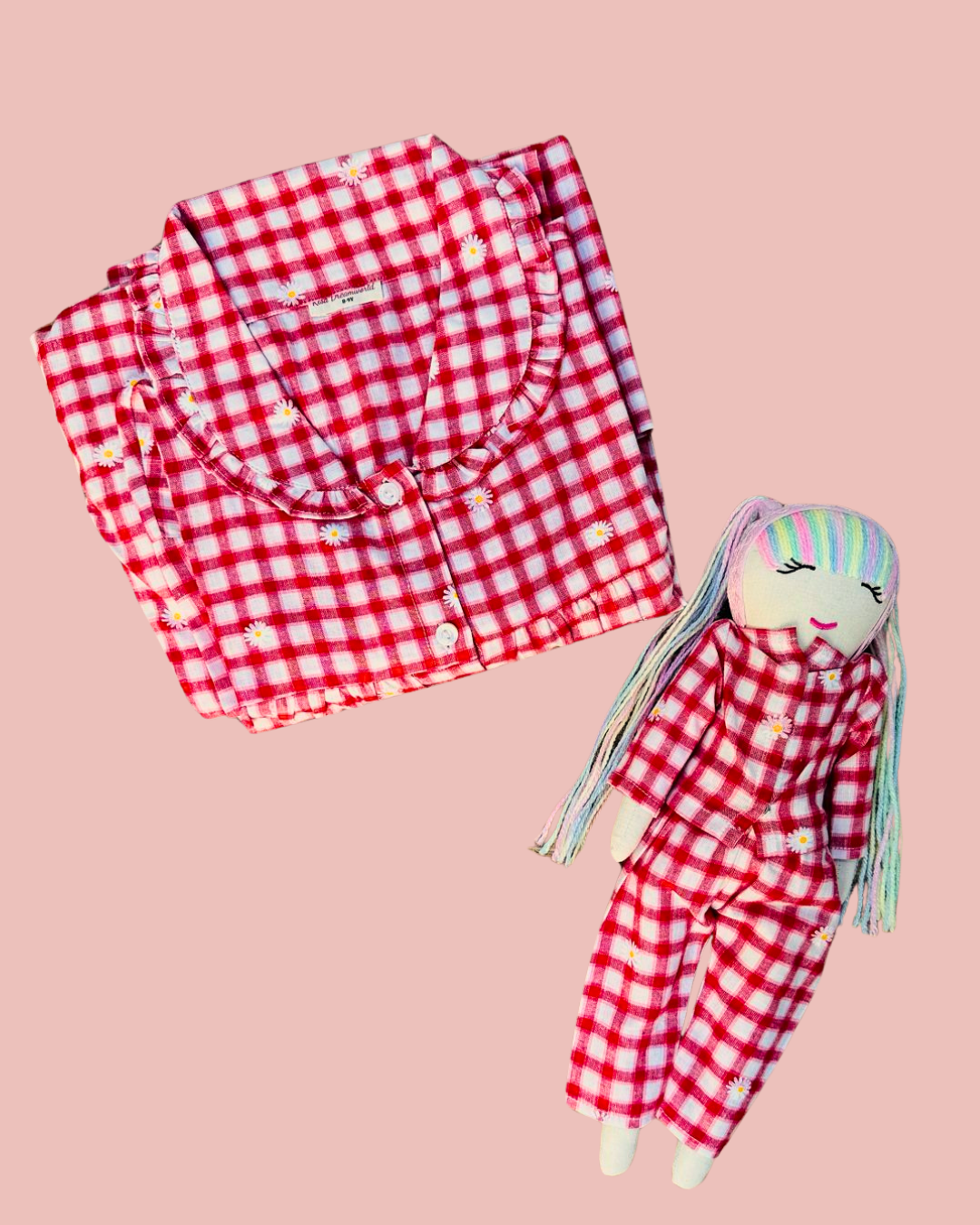 Daisy Red Gingham Set