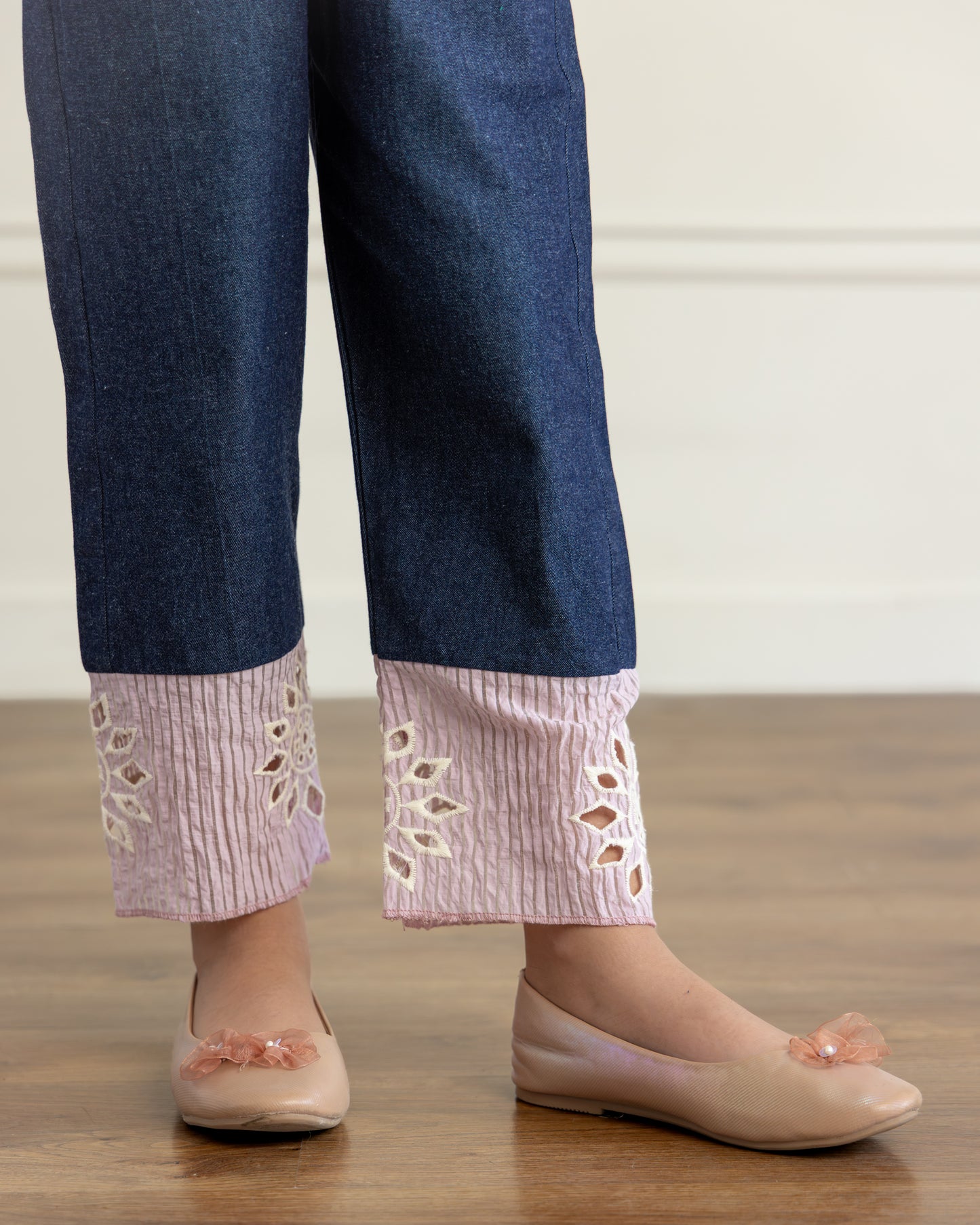 Denim Cutwork Trouser