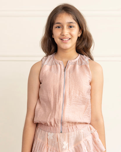 Peach Bomber Jacket- Teen