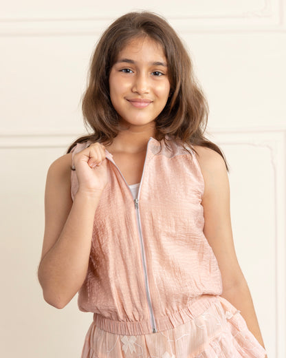 Peach Bomber Jacket- Teen