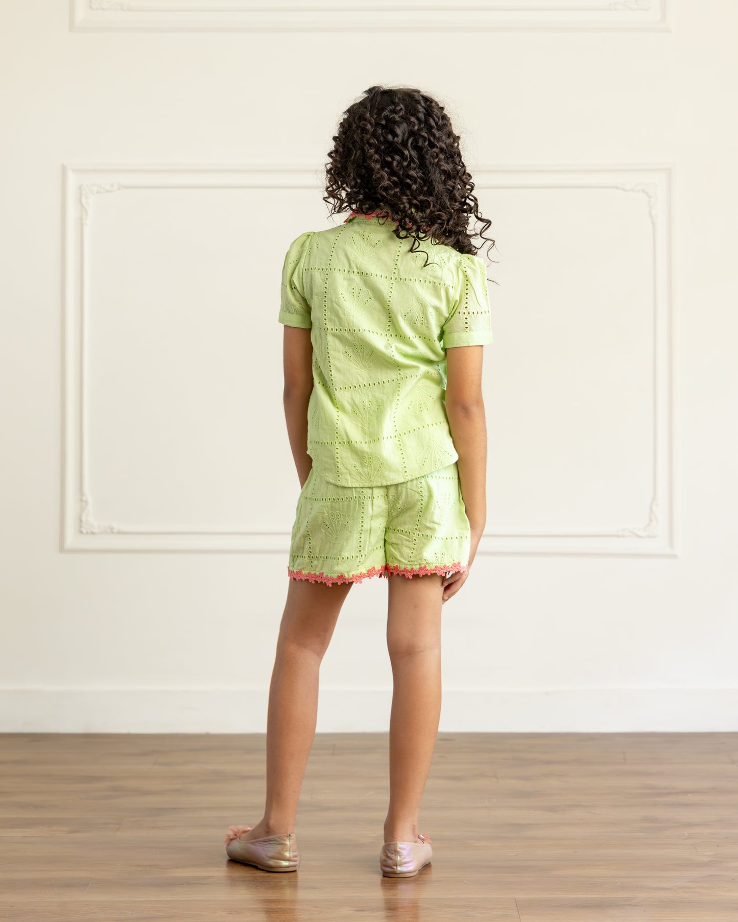 Lime Green Schiffli Coord Set