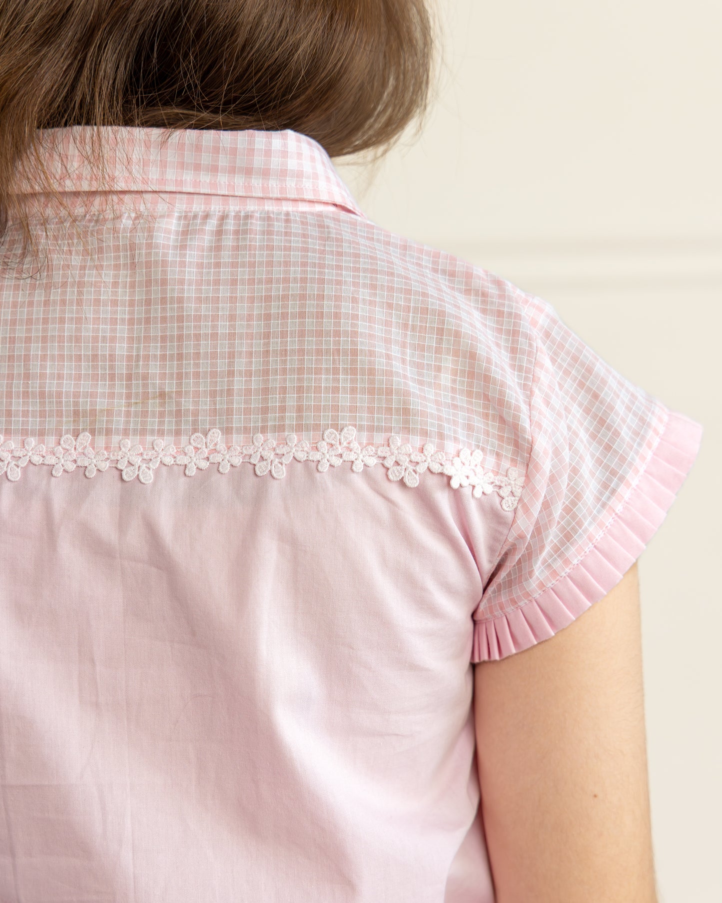 Pink Checkered Crossover- Shirt