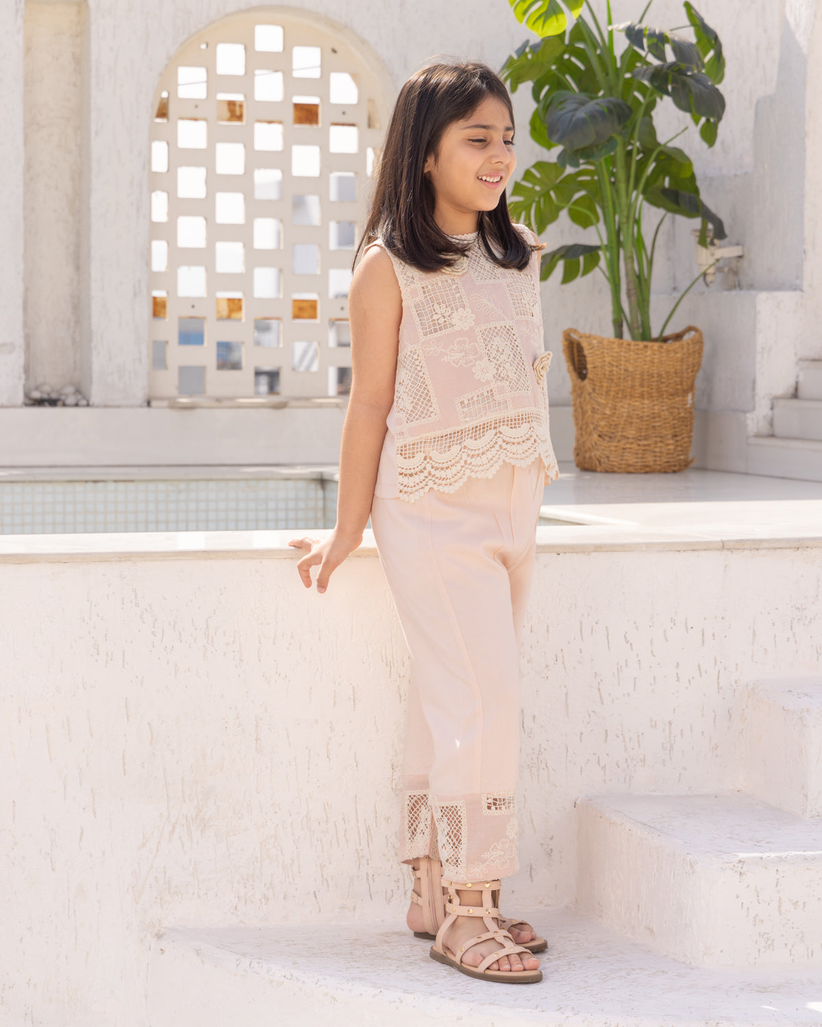 Peach Crochet Top