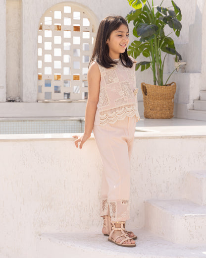Peach Crochet Top