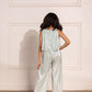 Pleated Foil Satin Jumpsuit