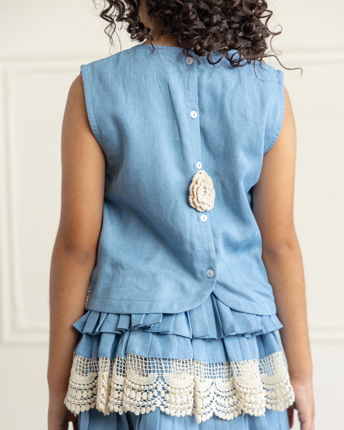 Tencel Denim Crochet- Top