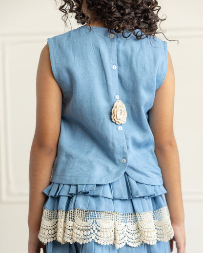 Tencel Denim Crochet- Top