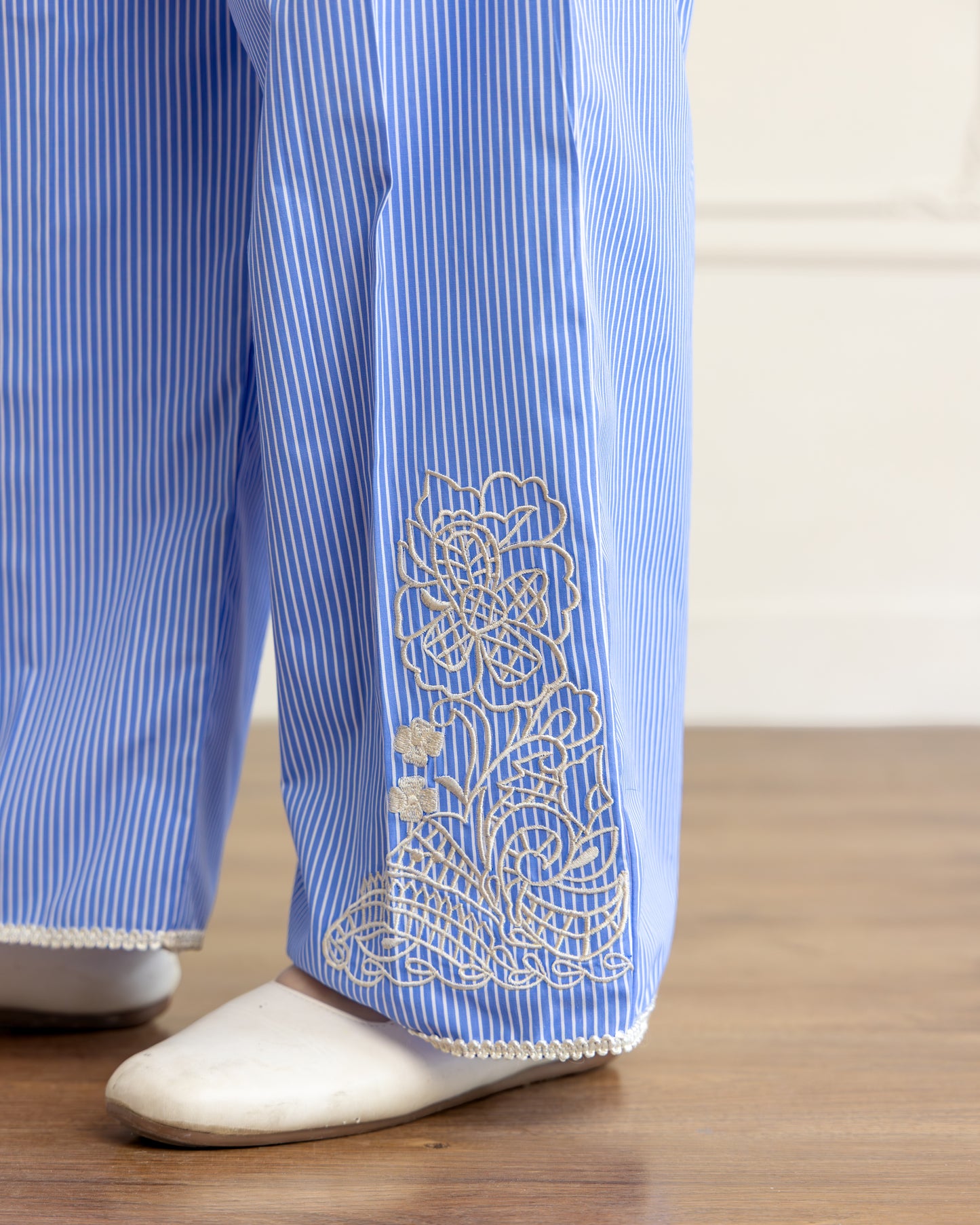 Sky Blue Chic Shirt & Trouser Set