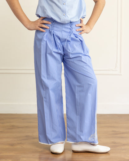 Sky Blue Chic Shirt & Trouser Set
