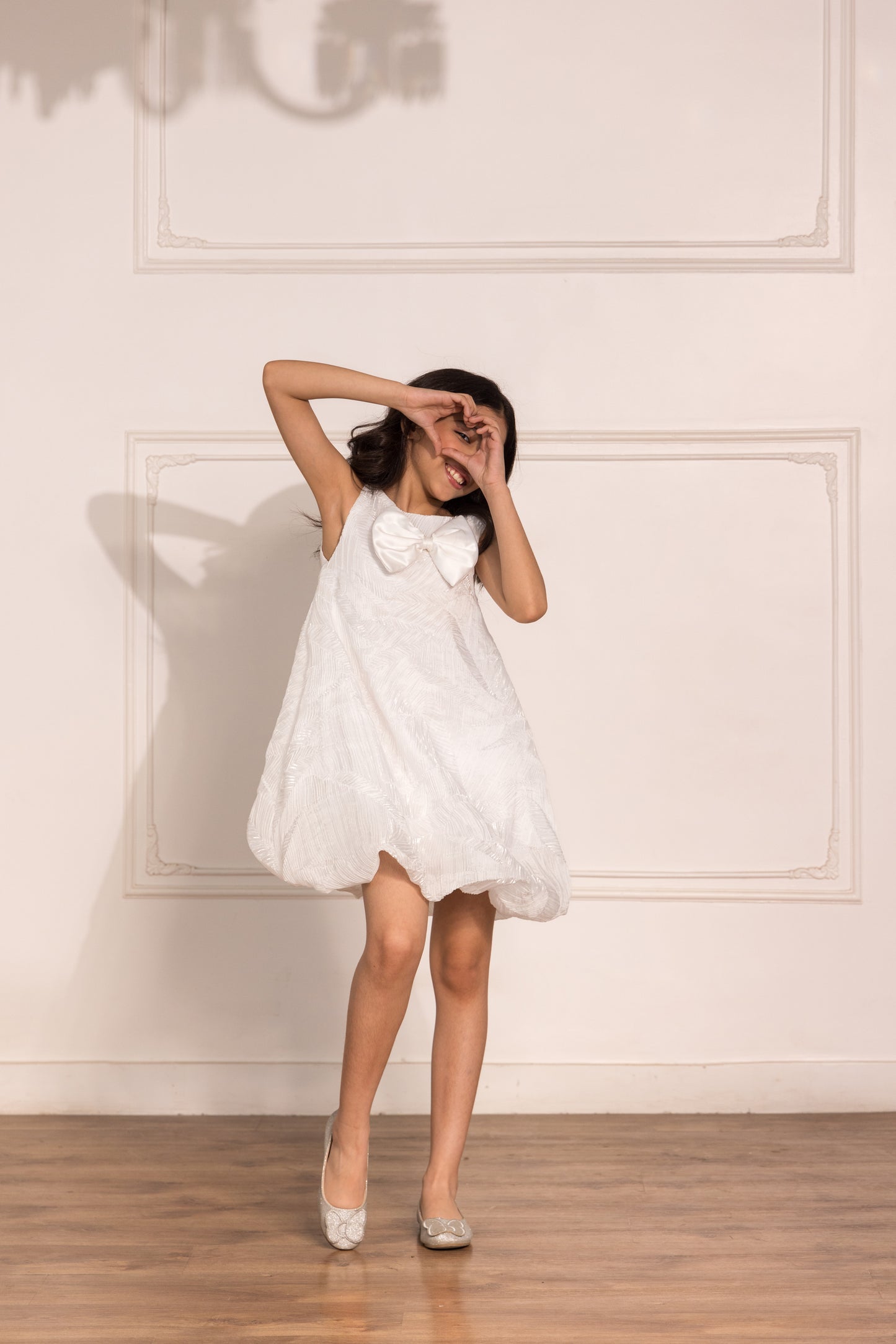 White Organza Balloon Dress