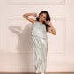 Pleated Foil Satin Jumpsuit